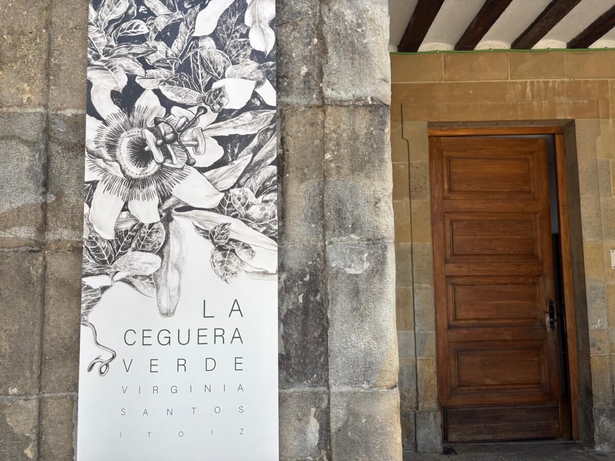 3 Las actividades del ArbolaFest se desarrollan por toda Pamplna. Lona de la exposición La ceguera Verde de Virginia Santos en la Ciudadela