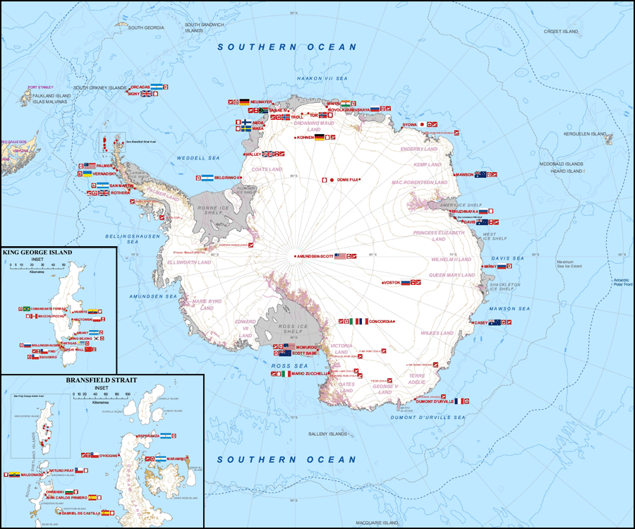 Antarctica Station Map